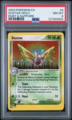 DUSTOX EX #6 PSA 8 • 2003 Pokemon TCG Ruby & Sapphire Holo Holo Rare - Image 1