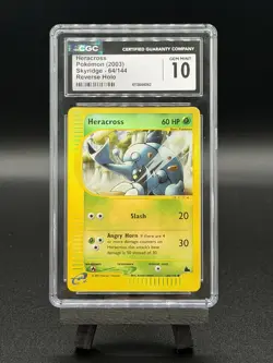 2003 POKEMON SKYRIDGE HERACROSS REVERSE HOLO #64 - CGC 10 GEM MINT - LOW POP 19 - Image 1