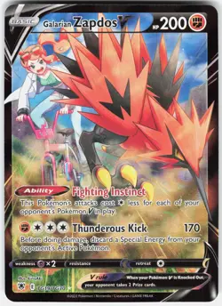 Pokemon Galarian Zapdos V TG19/TG30 Holo Astral Radiance Trainer Gallery - Image 1