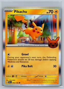 Pikachu 062/193 Holo Common Trick or Trade BOOster 2023 Pokemon Near Mint - Image 1