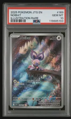 Noibat Illustration Rare Pokemon TCG Card #169/159 Sv09: Journey Together PSA 10 - Image 1