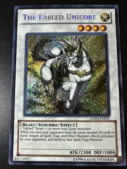 Yugioh The Fabled Unicore HA04-EN027 Secret Rare LP - Image 1