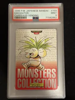 PSA 9 Exeggutor #103 Carddass Vending Bandai 1996 Japanese Pokemon Card MINT Red - Image 1