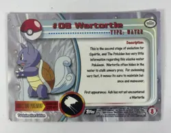 Pokemon Topps Chrome Wartortle HOLO Variant Card #08 Blue Logo - Image 2