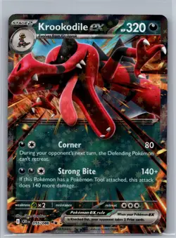 Krookodile ex 055/086 Double Rare ME04: Chaos Rising Pokemon Holo Near Mint - Image 1