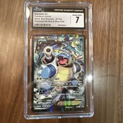 2016 CGC 7 NM Blastoise EX Full Art Holo #XY122 Pokemon XY Black star Promo - Image 1