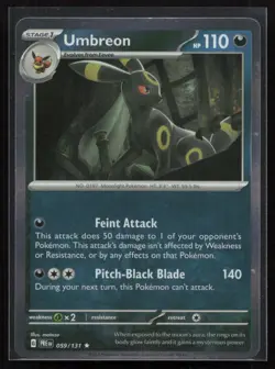 Umbreon 059/131 Holo Rare SV: Prismatic Evolutions Pokemon Holo Near Mint - Image 1