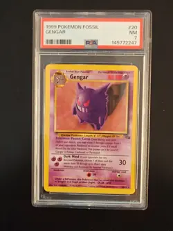 Pokemon TCG-Gengar 20/62 Fossil Unlimited Non-Holo-PSA 7 Near Mint - Image 1