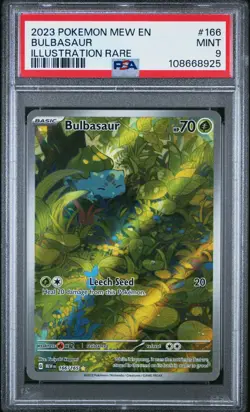 Pokemon TCG Bulbasaur 166/165 Scarlet & Violet 151 Illustration Rare PSA 9 - Image 1