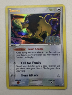 2006 Pokemon Tauros 12/100 - Crystal Guardians Stamped - Holo Rare - Image 1