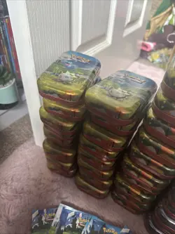 Pokemon TCG Ascended Heroes Mini Tins X57 Empty Tins. No Packs, Some Sticker - Image 2