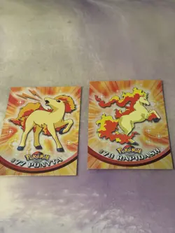 Ponyta #77 Rapidash #78 2000 Topps Pokemon TV Animation holo foil NM - Image 1