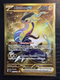 Miraidon ex 253/198 Scarlet & Violet Base Gold Hyper Rare Full Art Pokemon TCG - Image 1