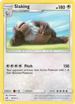 1x Slaking | Detective Pikachu | 18/18 | Rare | Holofoil | LP | Pokemon - Image 1