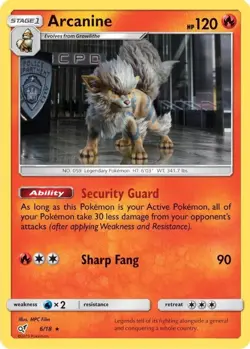 1x Arcanine | Detective Pikachu | 6/18 | Rare | Holofoil | LP | Pokemon - Image 1