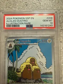 2024 POKEMON SSP EN ALOLAN DUGTRIO #208/191 PSA 10 NEW CERT 03/2026 - Image 2