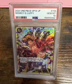 2024 One Piece OP10 JP Japanese Monkey D. Luffy #118 PSA 10 Gem Mint - Image 1