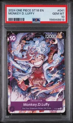 MONKEY D LUFFY 2023 ONE PIECE PIRATE PARTY PROMO #P-041 PSA 10 - Image 1
