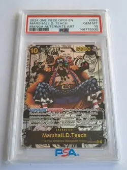 PSA 10 Marshall D. Teach Manga Alternate Art Rare #OP09-093 One Piece English - Image 1