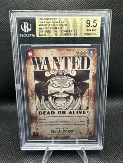 2025 OP13 Gol.D.Roger Wanted Poster SP–Carrying On His Will BGS 9.5 Strong Subs! - Image 1