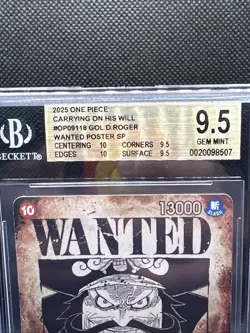 2025 OP13 Gol.D.Roger Wanted Poster SP–Carrying On His Will BGS 9.5 Strong Subs! - Image 3