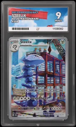 Steelix Paradox Rift 208/182 Illustration Rare 9 Mint Ace Graded Pokemon Card - Image 1