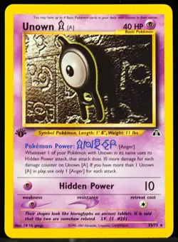 Unown #33/75 1st Ed. Neo Discovery NM Pokemon Card - Image 4