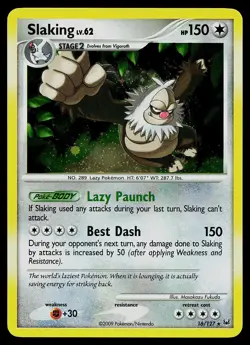 Pokemon Card - Slaking Platinum 16/127 Holo Rare - Image 1