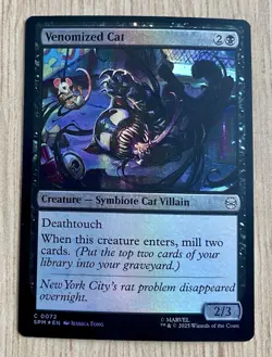 Venomized Cat C 0072 - Foil - MTG Marvel's Spider-Man - NM - Image 1