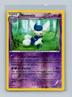 Meowstic 43/106 Rare Flashfire Pokemon Reverse Holo Lightly Played - Image 1