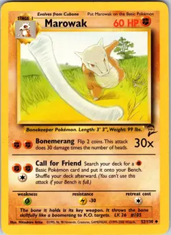 Marowak 052/130 Base Set 2 Pokemon LP Normal - Image 1