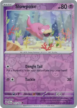 Slowpoke 057/142 - SV07: Stellar Crown - Reverse Holo Pokemon Card - NM - Image 1
