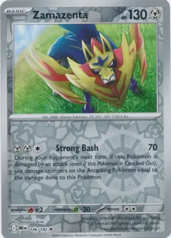 Zamazenta 146/182 - Rare Reverse Holo Pokemon Card - NM - Image 1