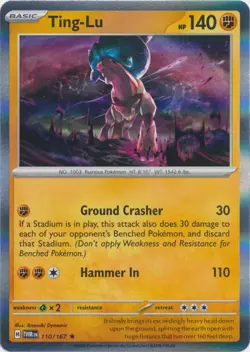 Ting-Lu 110/167 - Twilight Masquerade - Rare Holo - Pokemon Card - NM - Image 1