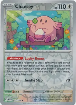 Chansey 113/165 - Reverse Holo Pokemon Card - NM - Image 1