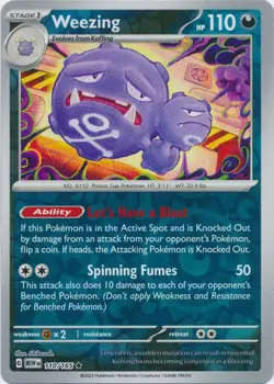 Weezing 110/165 - Rare Reverse Holo Pokemon Card - NM - Image 1