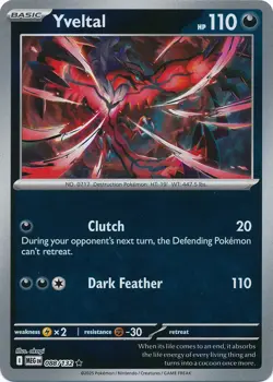 Yveltal 088/132 - Rare Reverse Holo Pokemon Card - NM - Image 1