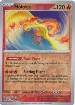Moltres 146/165 - Rare Reverse Holo Pokemon Card - NM - Image 1