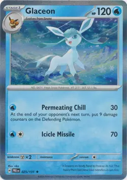 Glaceon 025/131 - Prismatic Evolutions - Rare Holo - Pokemon Card - NM - Image 1