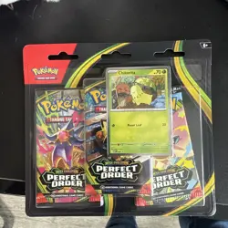 Pokemon TCG: Mega Evolution—Perfect Order Triple Pack 3 Booster Packs Chikorita - Image 1