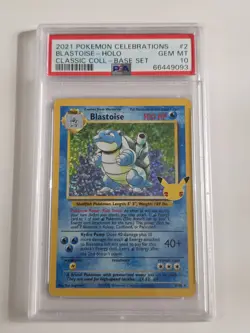 Pokemon 2021 Blastoise 2/102 Holo Celebrations Classics Base Set GEM MINT PSA 10 - Image 1