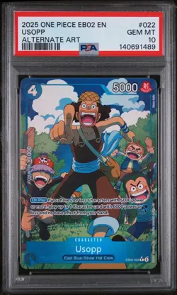 PSA 10 One Piece TCG Usopp 022 EB02-Extra Booster -Anime 25th Collection Alt Art - Image 1