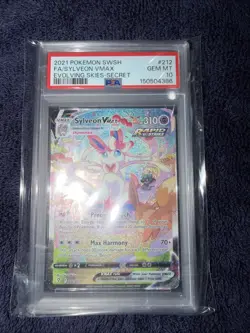 Pokemon evolving Skies Sylveon VMAX Alternate Art Secret Rare PSA 10 - Image 1