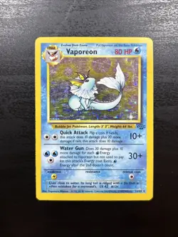 Vaporeon ✨ Pokemon 1999 Jungle Holo Rare 12/64 - Image 1