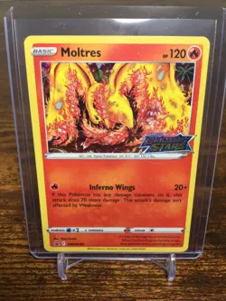 Moltres Holo STAMPED Prerelease Promo -Brilliant Stars -Pokemon TCG SWSH185 - Image 1