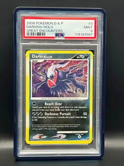 2008 Pokemon Diamond & Pearl Great Encounters- DARKRAI #3-HOLO RARE- PSA MINT 9 - Image 1