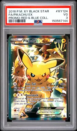 2016 Pokemon XY Black Star Promo XY124 Pikachu EX PSA 3 150567144 - Image 1