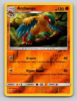 Archeops 121/236 Rare Unified Minds Pokemon Reverse Holo NM - Image 1