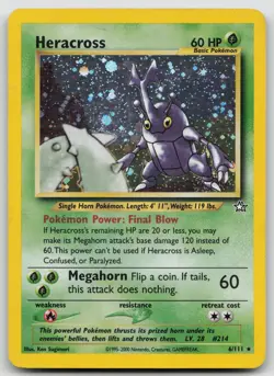Heracross 6/111 Neo Genesis Pokemon Unlimited Holo MP Rare - Image 1