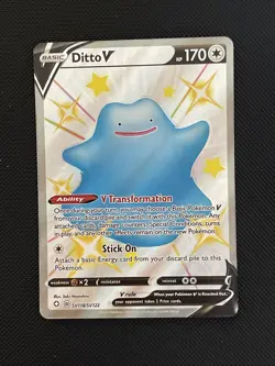 Ditto V SHINY HOLO Rare #SV118/SV122 - SHINING FATES Pokemon TCG 2021 - Image 1